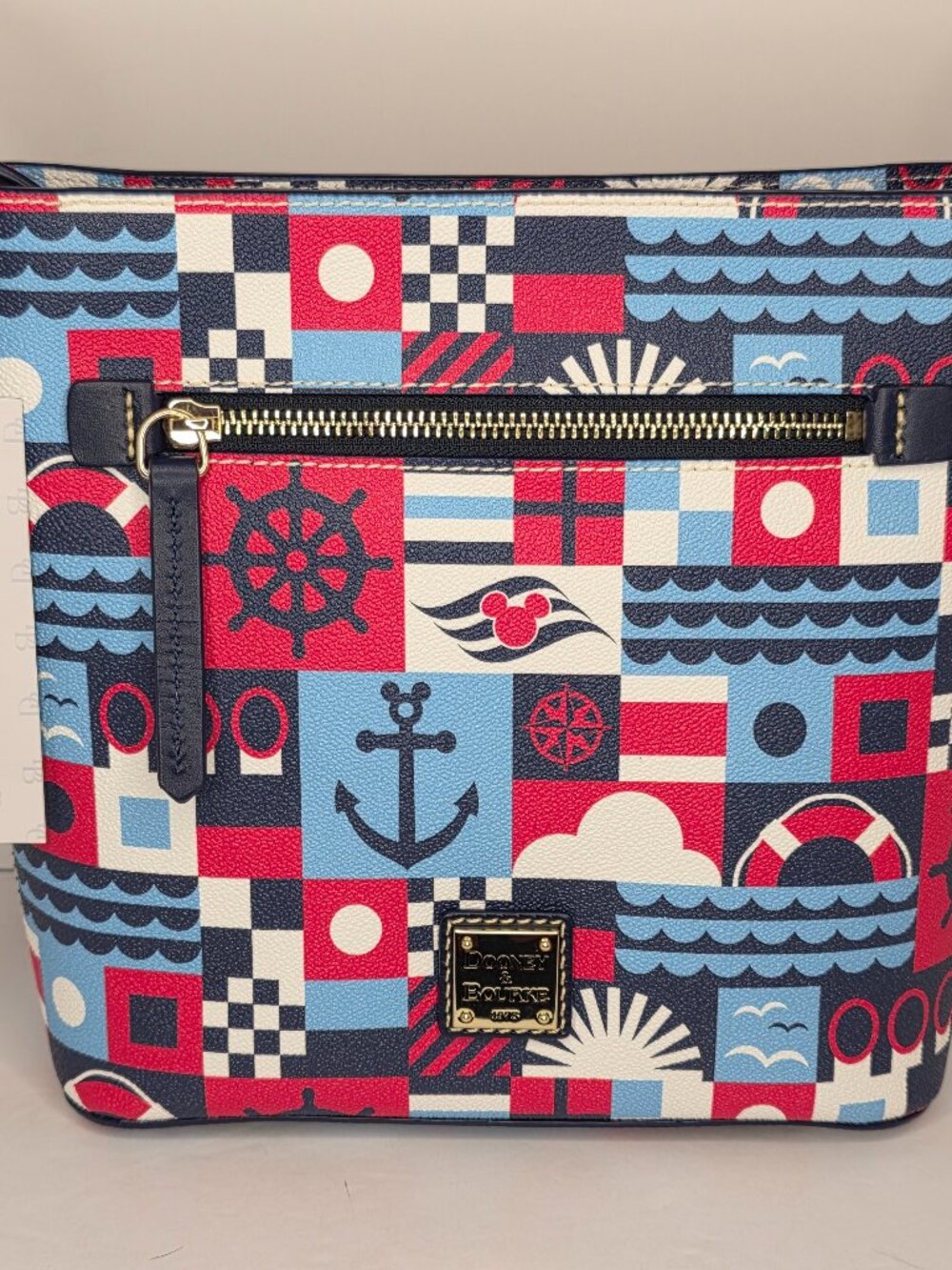 Dooney & Bourke Disney Cruise Nautical Crossbody Bag NWT Mickey Anchor Red Blue